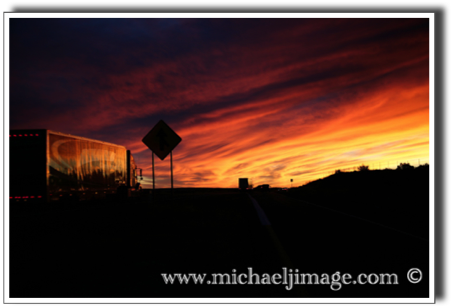 "Route 40W sunset"